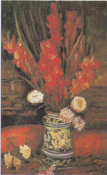Vincent Van Gogh Vase with Red Gladioli oil painting picture